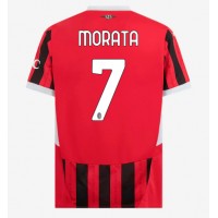 Camisa de Futebol AC Milan Alvaro Morata #7 Equipamento Principal 2024-25 Manga Curta